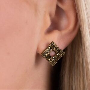 Times Square Scandalous Brass Earrings